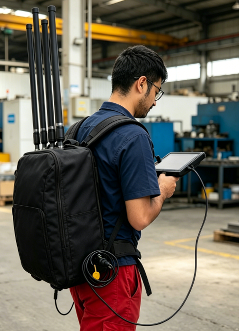 Latest company case about Illegal Drones Intrusion in Logistics Parks?  8-Channel Drone Defense Backpack Provides Full-Band Stable Management