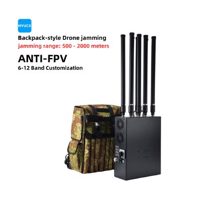 50W Power Backpack Drone Jammer Advanced 8-12 Frequency Bands 30AH Battery